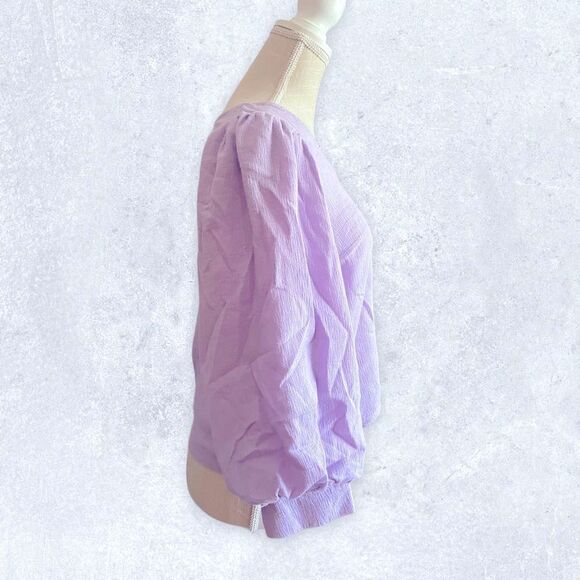 A New Day | EUC Women's 3/4 Sleeve Voile Top A New Day™ Size XS Purple - Picture 3 of 6